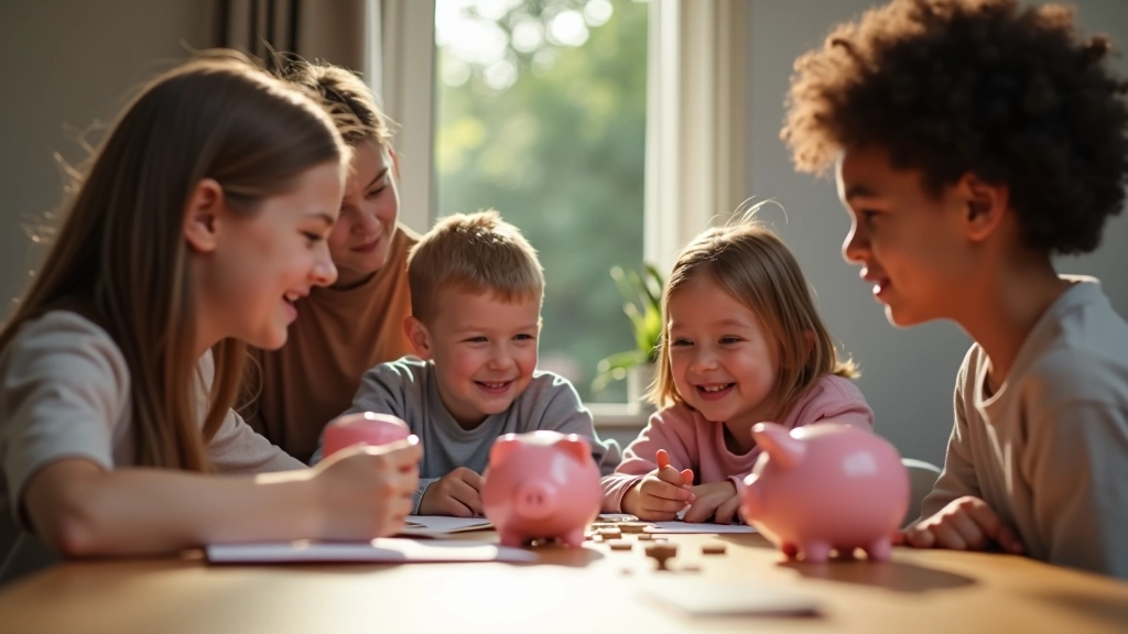 Famille en train de discuter argent de poche