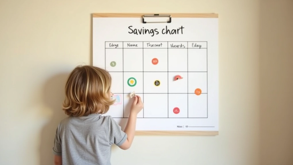 Calendrier d'épargne affiché sur mur avec stickers progressifs